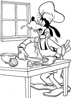 Een kleurplaat van  goofy
