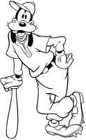 Een kleurplaat van  goofy
