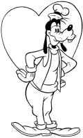 Een kleurplaat van  goofy