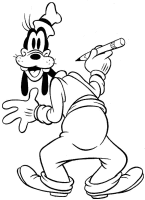 Een kleurplaat van  goofy