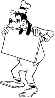 Een kleurplaat van  goofy