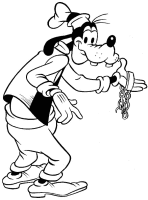 Een kleurplaat van  goofy