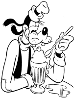 Een kleurplaat van  goofy
