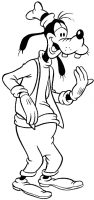 Een kleurplaat van  goofy