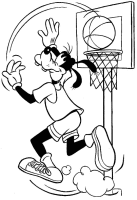 Een kleurplaat van  goofy