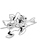 Een kleurplaat van  goofy
