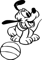 Een kleurplaat van  pluto