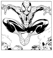 Een kleurplaat van  spiderman