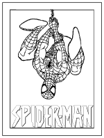 Een kleurplaat van  spiderman