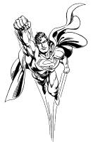 Een kleurplaat van  superman