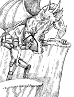 Een kleurplaat van  draak