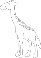 Een kleurplaat van  giraffe