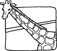 Een kleurplaat van  giraffe