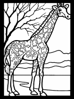 Een kleurplaat van  giraffe