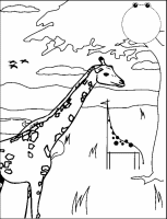 Een kleurplaat van  giraffe