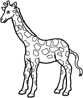 Een kleurplaat van  giraffe
