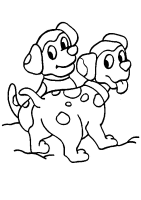 Een kleurplaat van  hond