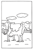 Een kleurplaat van  koe