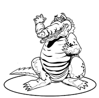 Een kleurplaat van  krokodil