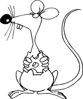 Een kleurplaat van  muis
