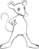 Een kleurplaat van  muis