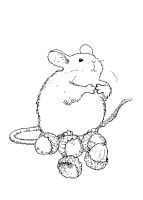 Een kleurplaat van  muis