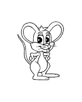 Een kleurplaat van  muis