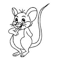 Een kleurplaat van  muis