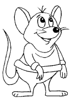 Een kleurplaat van  muis