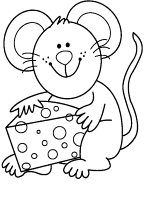 Een kleurplaat van  muis