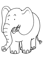 Een kleurplaat van  olifant
