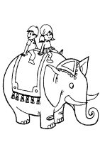 Een kleurplaat van  olifant