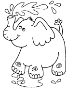 Een kleurplaat van  olifant