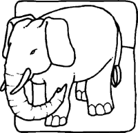 Een kleurplaat van  olifant