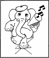Een kleurplaat van  olifant