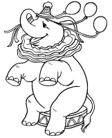 Een kleurplaat van  olifant