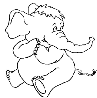 Een kleurplaat van  olifant