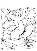 Een kleurplaat van  olifant
