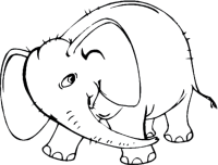Een kleurplaat van  olifant