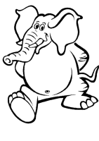 Een kleurplaat van  olifant