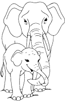 Een kleurplaat van  olifant