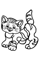 Een kleurplaat van  poes