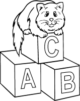 Een kleurplaat van  poes