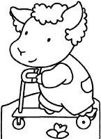 Een kleurplaat van  schaap