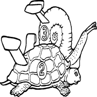 Een kleurplaat van  schildpad