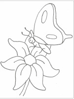 Een kleurplaat van  vlinder