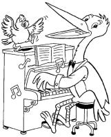 Een kleurplaat van  vogel