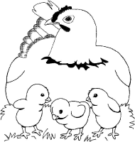 Een kleurplaat van  vogel