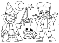 Een kleurplaat van  halloween