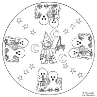 Een kleurplaat van  halloween